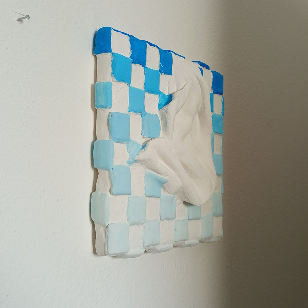 Comfort Zone Mini #07 - Strukturbild Kariert Blau