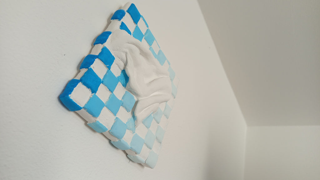 Comfort Zone Mini #07 - Strukturbild Kariert Blau