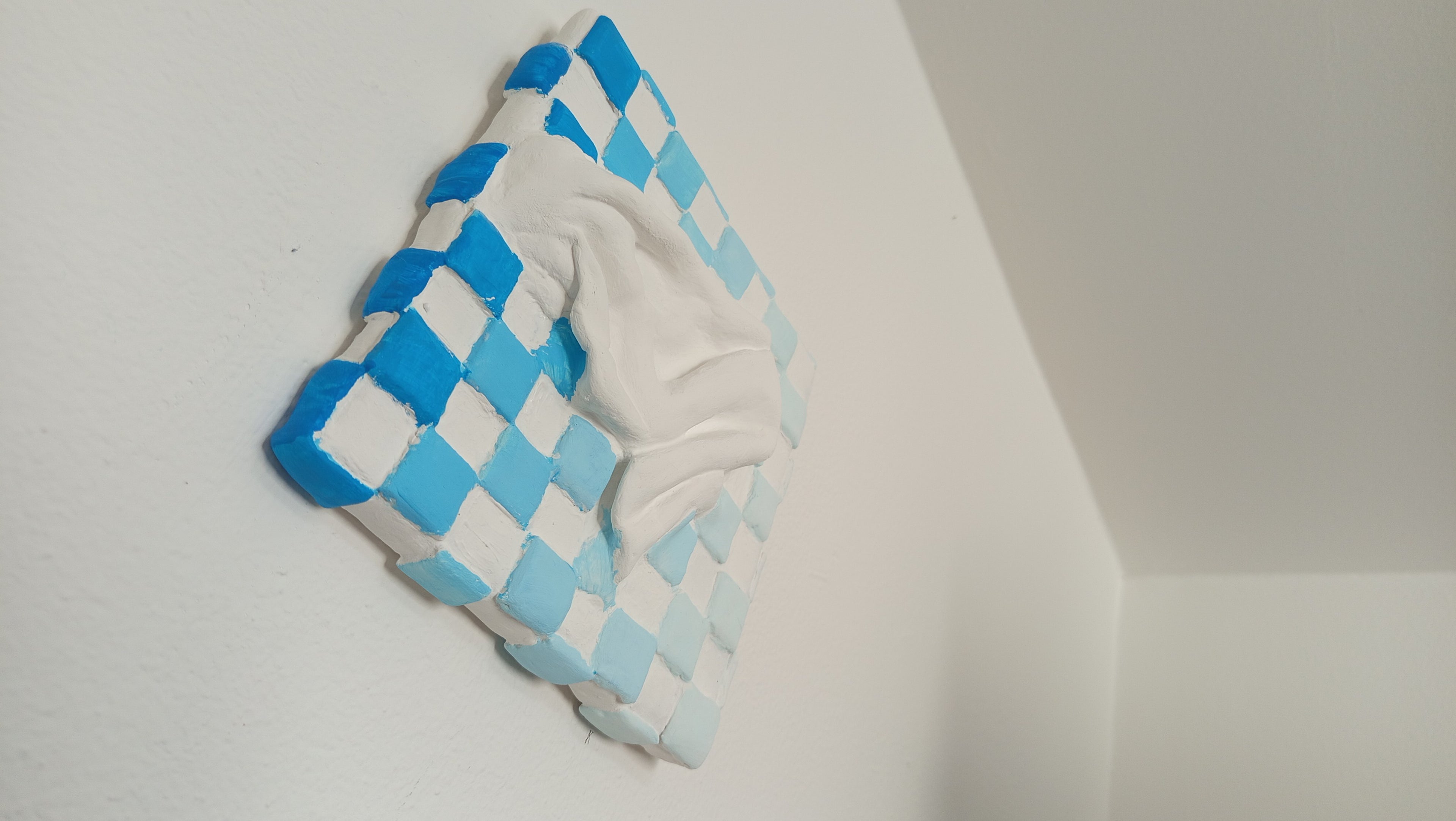 Comfort Zone Mini #07 - Strukturbild Kariert Blau