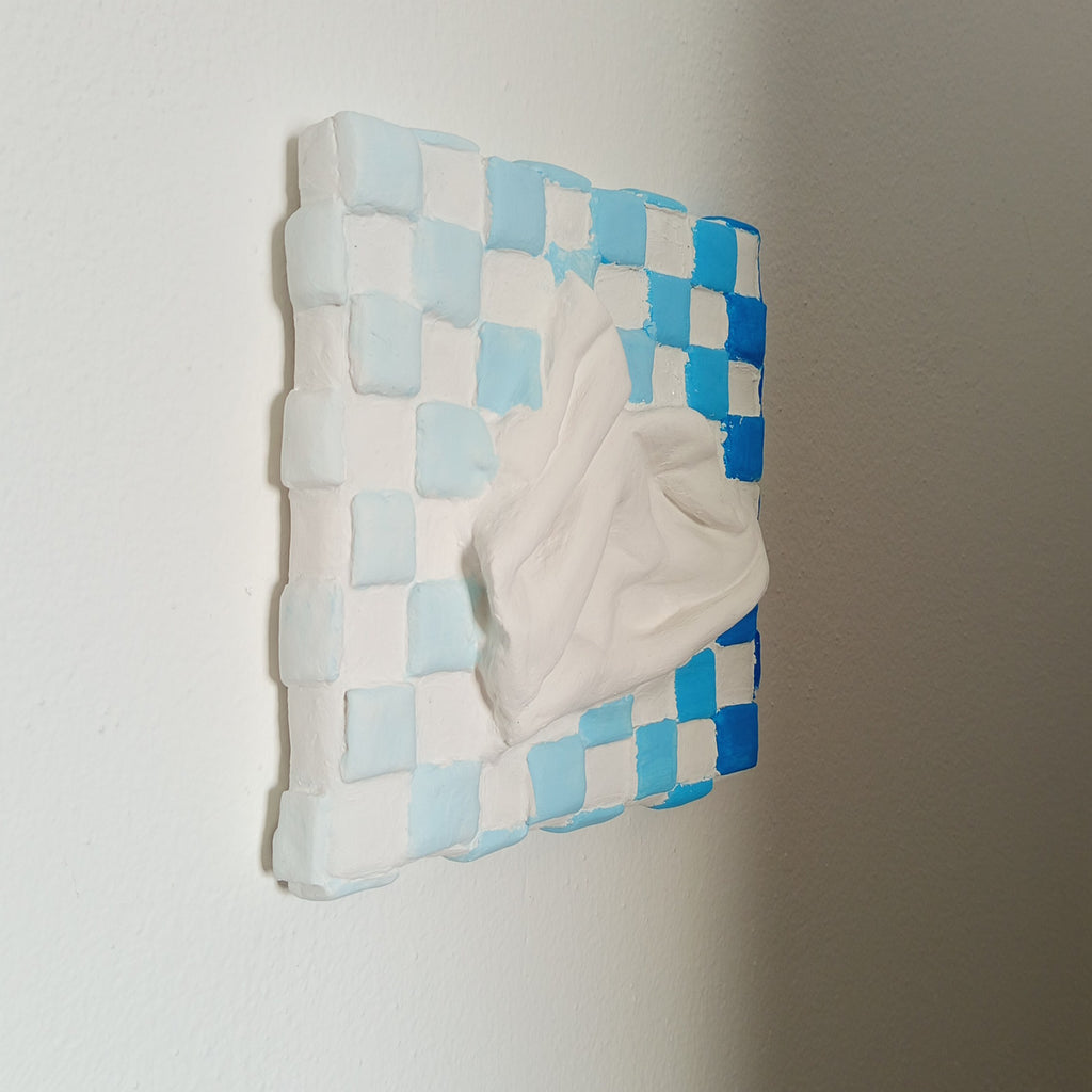 Comfort Zone Mini #07 - Strukturbild Kariert Blau