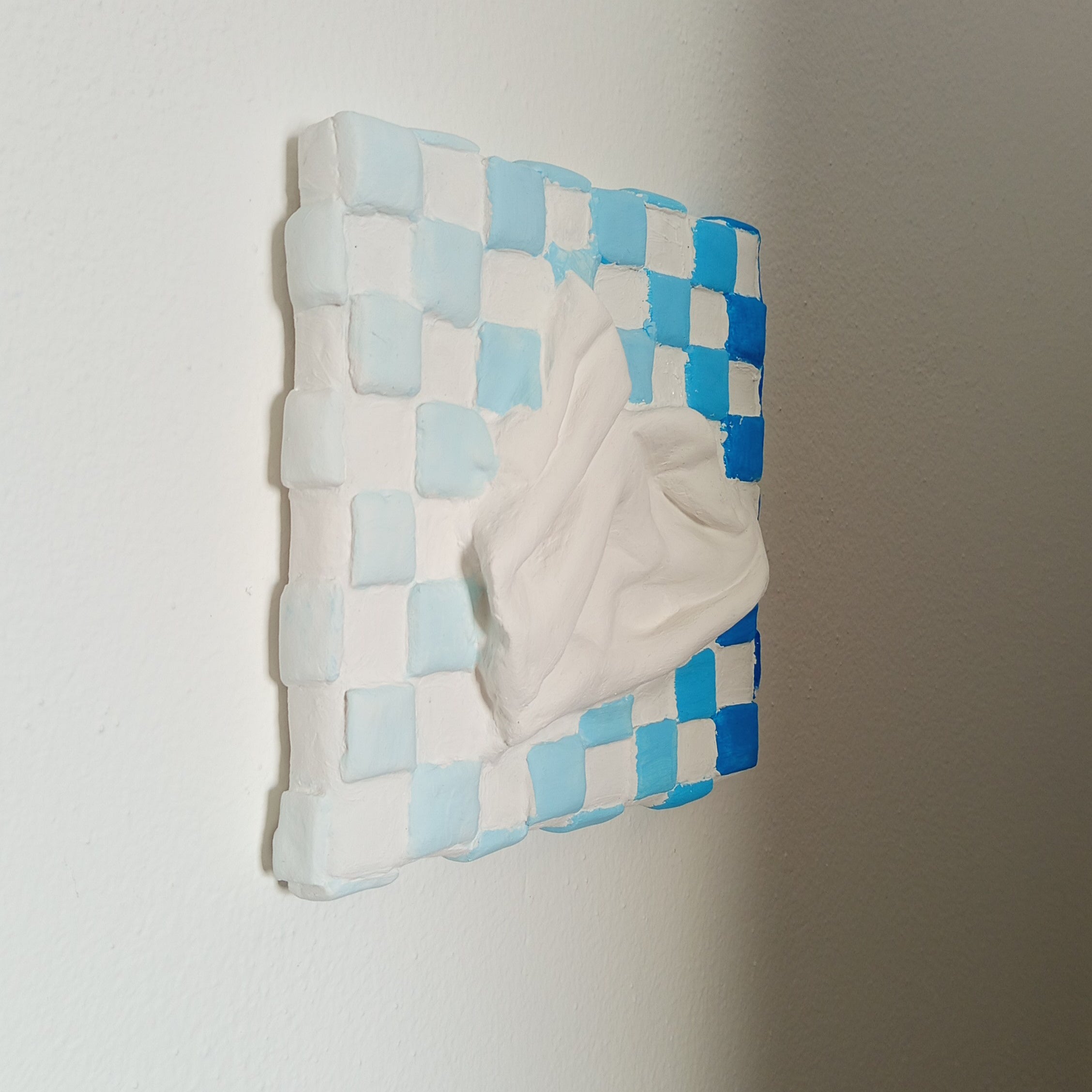 Comfort Zone Mini #07 - Strukturbild Kariert Blau
