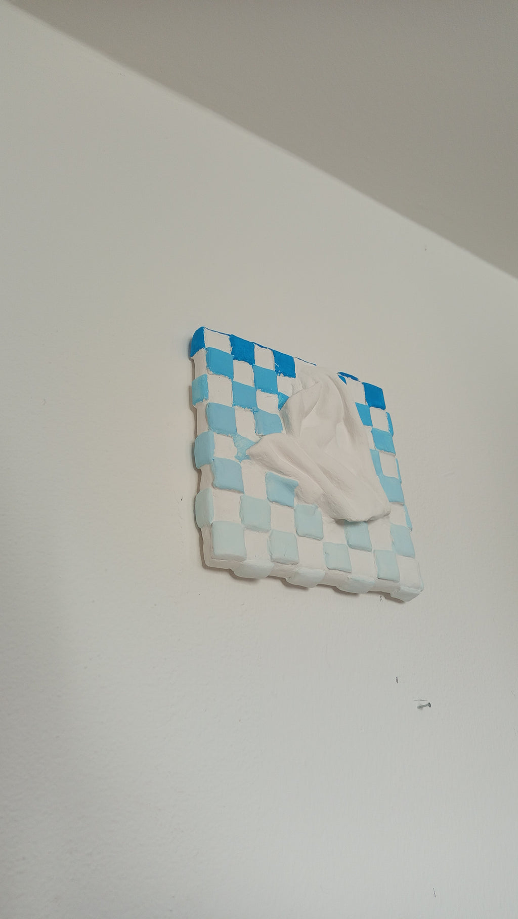 Comfort Zone Mini #07 - Strukturbild Kariert Blau