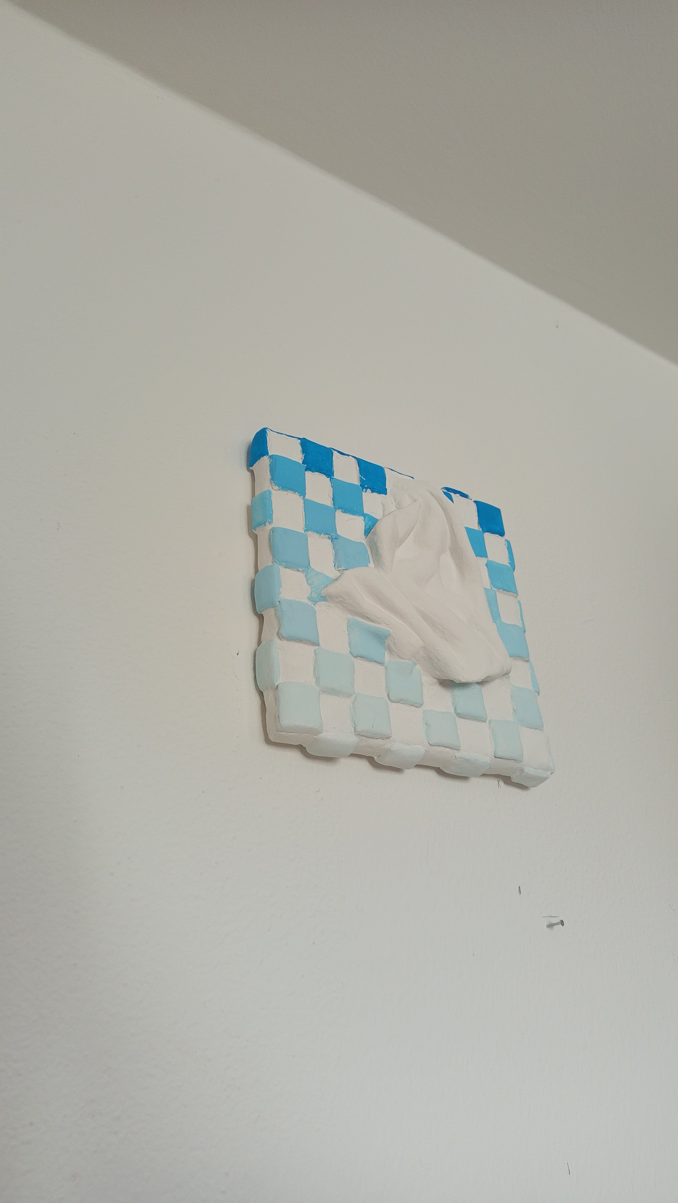 Comfort Zone Mini #07 - Strukturbild Kariert Blau