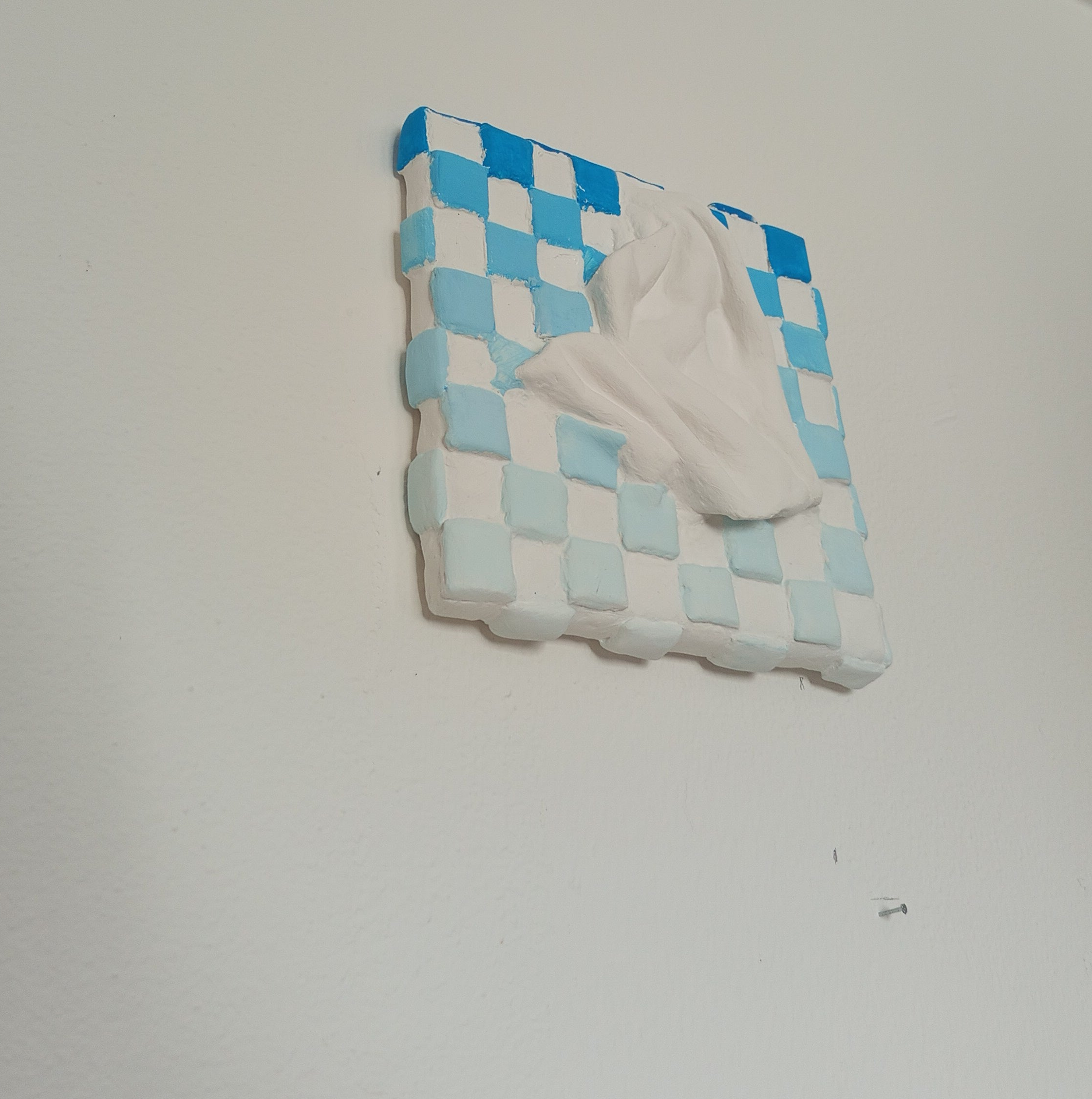 Comfort Zone Mini #07 - Strukturbild Kariert Blau