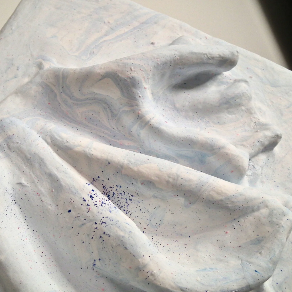 Comfort Zone Mini #04 — Strukturbild Marmoroptik Baby Blue