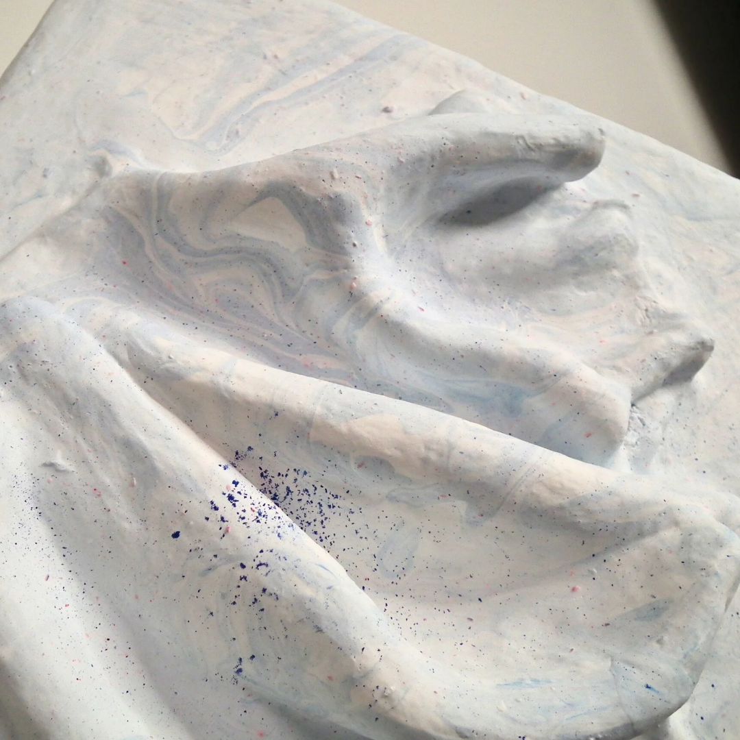 Comfort Zone Mini #04 — Strukturbild Marmoroptik Baby Blue